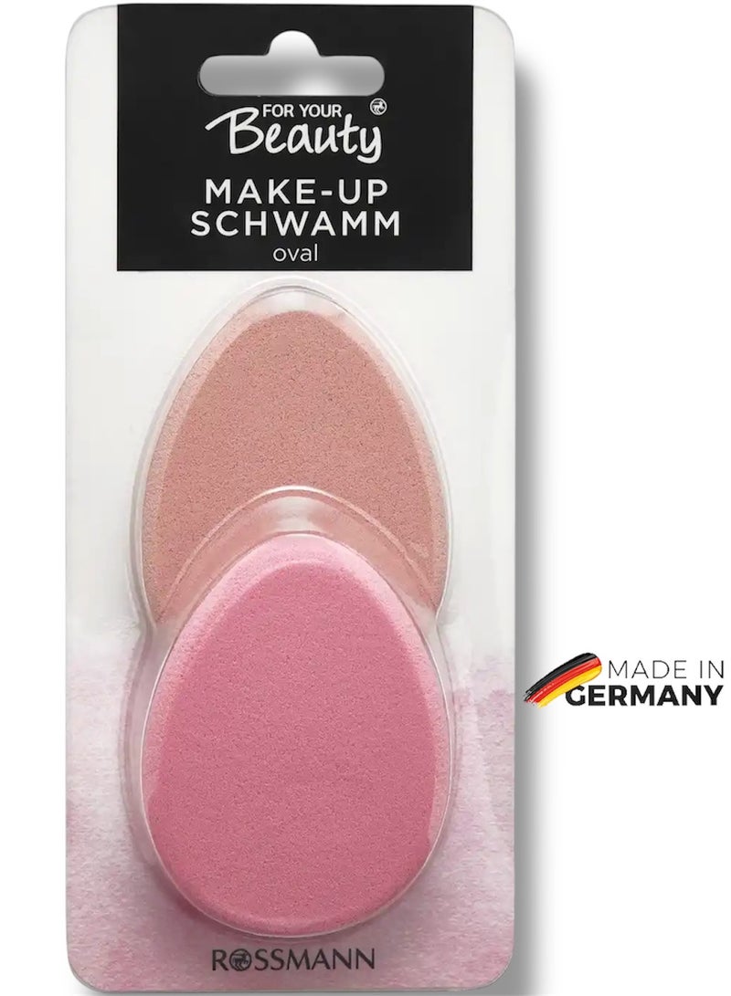 Rossmann Oval Makeup Sponge 2-Piece Set – Soft Blending Sponges, Made in Germany - Image 1